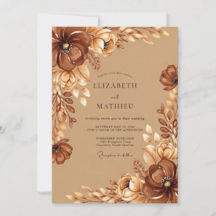 Invitation Mariage Automnal Tan Opulent