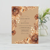 Invitation Mariage Automnal Tan Opulent (Debout devant)