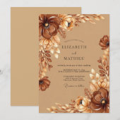 Invitation Mariage Automnal Tan Opulent (Devant / Derrière)