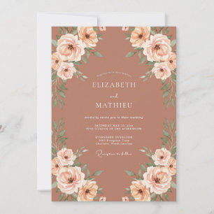Invitation Mariage Automnal Terracotta Apaisé