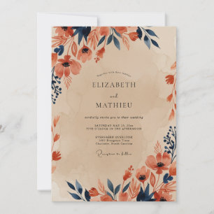 Invitation Mariage Automnal Terracotta Époustouflant