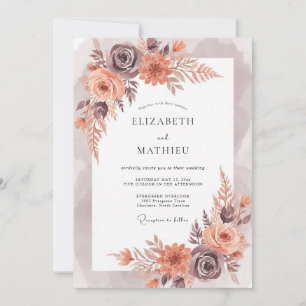 Invitation Mariage Automnal Terracotta Maussade