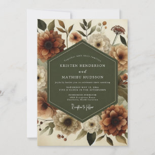 Invitation Mariage Automnal Terracotta Terreux