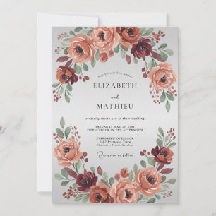 Invitation Mariage Automnal Terracotta Vibrant