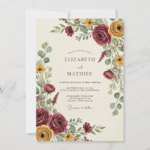 Invitation Mariage Automnal Terreux en Bourgogne