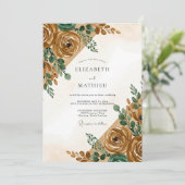 Invitation Mariage Automnal Terreux Ocre (Debout devant)