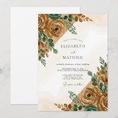 Invitation Mariage Automnal Terreux Ocre (Devant / Derrière)