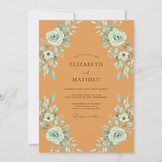 Invitation Mariage Automnal Terreux Ocre (Devant)