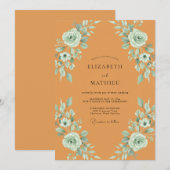 Invitation Mariage Automnal Terreux Ocre (Devant / Derrière)