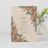 Invitation Mariage Automnal Terreux Rustique (Debout devant)