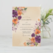 Invitation Mariage Automnal Terrien au Prune (Debout devant)