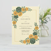 Invitation Mariage Automnal Terrien Moutarde (Debout devant)