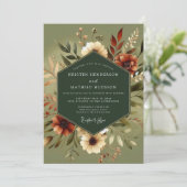 Invitation Mariage Automnal Terrien Olives (Debout devant)