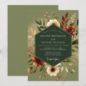 Invitation Mariage Automnal Terrien Olives (Devant / Derrière)