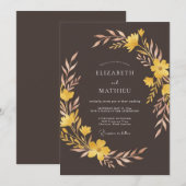 Invitation Mariage Automnal Terroir Bronze (Devant / Derrière)