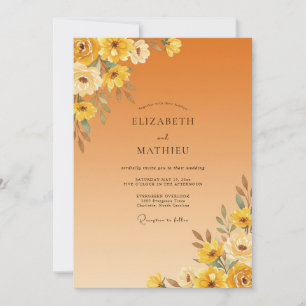 Invitation Mariage Automnal Vibrant à la Moutarde