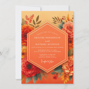 Invitation Mariage Automnal Vibrant de Souci