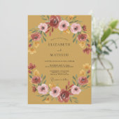 Invitation Mariage Automnal Vivid Ocre (Debout devant)