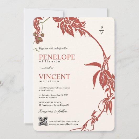 Invitation Mariage automne (Devant)