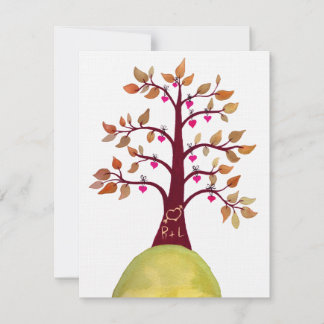 Invitation Mariage Automne Automne Amour Coeur Arbre Carving