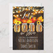 Invitation Mariage Automne Feuilles et Lumières Tombez Amoure (Devant)