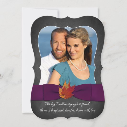 Invitation Mariage automne | Tableau, Feuilles d'automne, Vio (Devant)