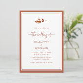 Invitation Mariage Automne Terracotta (Debout devant)