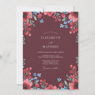 Invitation Mariage aux Baies de Pavot Rouge