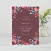 Invitation Mariage aux Baies de Pavot Rouge (Debout devant)