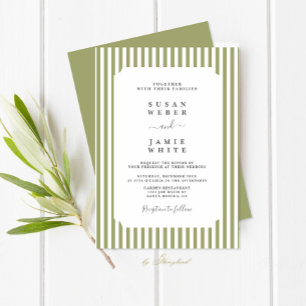 Invitation Mariage aux Bandes Vertes