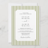 Invitation Mariage aux Bandes Vertes (Devant)