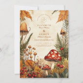 Invitation Mariage aux Champignons Forestiers Rétro (Devant)