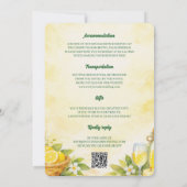 Invitation Mariage aux Citrons Aquarelle Fruité (Dos)