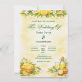 Invitation Mariage aux Citrons Aquarelle Fruité (Devant)