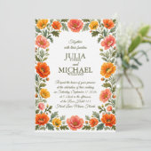 Invitation Mariage aux Coquelicots (Debout devant)