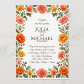 Invitation Mariage aux Coquelicots (Devant)