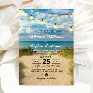 Invitation Mariage aux Dunes de Sable de Plage Vintage