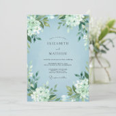 Invitation Mariage aux Feuilles Blanches et Glacées (Debout devant)