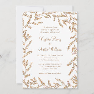 Invitation Mariage aux Feuilles d'Aquarelle d'Automne