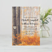 Invitation Mariage aux feuilles d'automne rustiques (Debout devant)