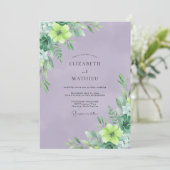 Invitation Mariage aux Feuilles de Chartreuse Violette (Debout devant)