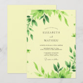 Invitation Mariage aux Feuilles de Citron (Devant / Derrière)
