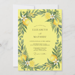 Invitation Mariage aux feuilles de citron agrumes