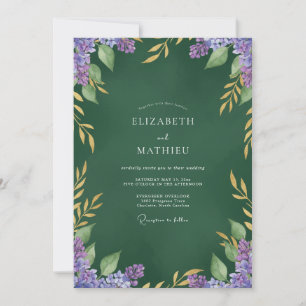 Invitation Mariage aux Feuilles de Lilas Forestières