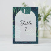Invitation Mariage aux feuilles de palmier exotiques (Debout devant)