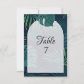 Invitation Mariage aux feuilles de palmier exotiques (Dos)