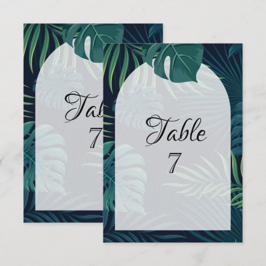 Invitation Mariage aux feuilles de palmier exotiques (Devant / Derrière)