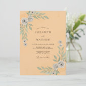 Invitation Mariage aux Feuilles de Pêche (Debout devant)