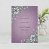 Invitation Mariage aux feuilles de pourpre atténué (Debout devant)