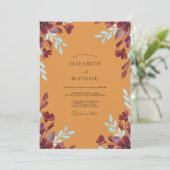 Invitation Mariage aux Feuilles de Prunier Ocres (Debout devant)